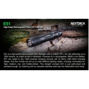 Nextorch E51 1400流明充電電筒送電筒套